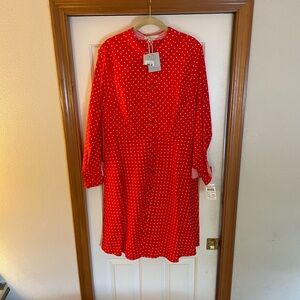 Boden Red and White Polka Dot shirt dress - NWT